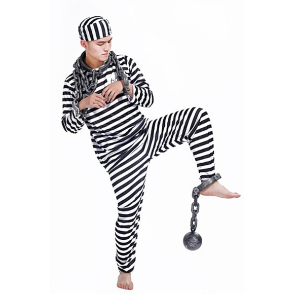 Men Prisoner Halloween Costume - Picture 1 of 2